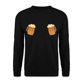 BIÈRE DRÔLE VERRE DE BIÈRE Dames cadeau buveur de bière - Sweat-shirt Unisexe - noir - Devant - Alina (178cm) & Michal (187cm)
