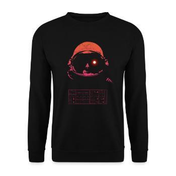 Synthwave Retrowave Aesthetic Vintage Astronaut - Unisex Sweatshirt - black - Front - Alina (178cm) & Michal (187cm)