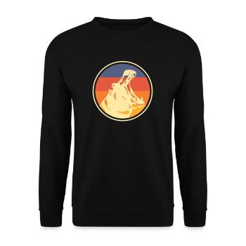 Nilpferd - Unisex Pullover - Schwarz - Vorne - Alina (178cm) & Michal (187cm)