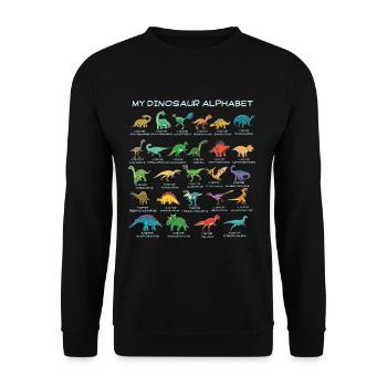 Dinosaurus all types - Unisex Pullover - Schwarz - Vorne - Alina (178cm) & Michal (187cm)