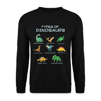 Dinosaurus all types - Unisex Pullover - Schwarz - Vorne - Alina (178cm) & Michal (187cm)