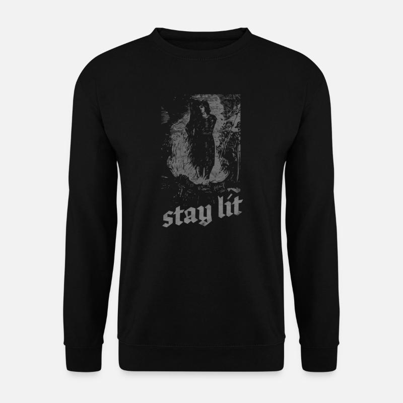 Occult Stay Lit Hexerei brennende Hexe Vintage - Unisex Pullover - Schwarz