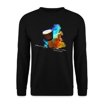 djembe - Sweat-shirt Unisexe - noir - Devant - Alina (178cm) & Michal (187cm)