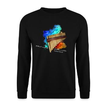 flûte de pan - Sweat-shirt Unisexe - noir - Devant - Alina (178cm) & Michal (187cm)
