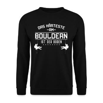 Boulder, , Kletter Geschenk-Idee I - Unisex Pullover - Schwarz - Vorne - Alina (178cm) & Michal (187cm)