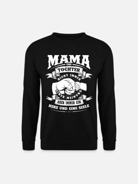 Mama und Tochter Herz und eine Seele - Unisex Pullover - Schwarz