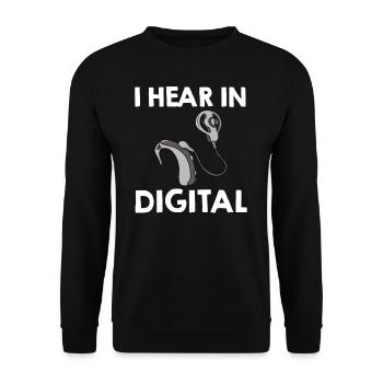 Cochlear Implant Deaf Deaf Deafness - Unisex Sweatshirt - black - Front - Alina (178cm) & Michal (187cm)
