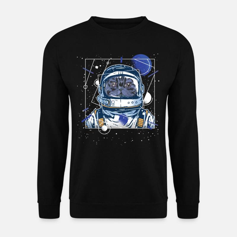 Chat astronaute - Sweat-shirt Unisexe - noir