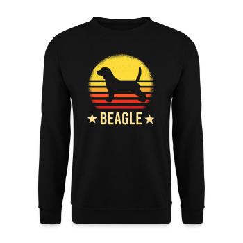 beagle - Sweat-shirt Unisexe - noir - Devant - Alina (178cm) & Michal (187cm)