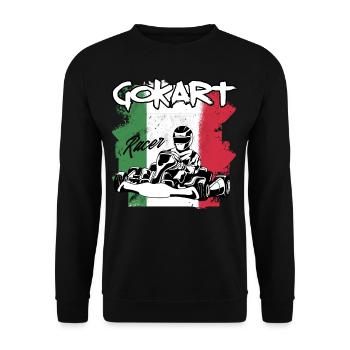 go-kart italia - Unisex Sweatshirt - black - Front - Alina (178cm) & Michal (187cm)