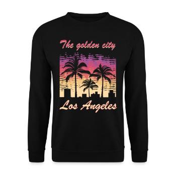 los Angeles - Unisex Sweatshirt - black - Front - Alina (178cm) & Michal (187cm)