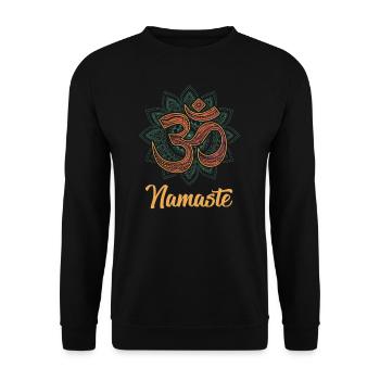 namaste - Unisex Sweatshirt - black - Front - Alina (178cm) & Michal (187cm)