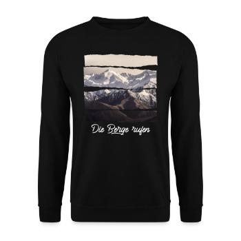 die berge rufen - Unisex Pullover - Schwarz - Vorne - Alina (178cm) & Michal (187cm)