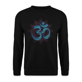 om namaste - Unisex Sweatshirt - black - Front - Alina (178cm) & Michal (187cm)