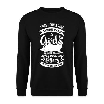 Otter Seeotter Wassermarder Riesenotter Marder - Unisex Pullover - Schwarz - Vorne - Alina (178cm) & Michal (187cm)