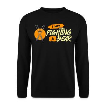 Gebrochenes Bein Knochenbruch Beinbruch Bruch - Unisex Pullover - Schwarz - Vorne - Alina (178cm) & Michal (187cm)