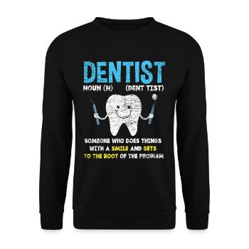 Sourire de dentiste - Sweat-shirt Unisexe - noir - Devant - Alina (178cm) & Michal (187cm)
