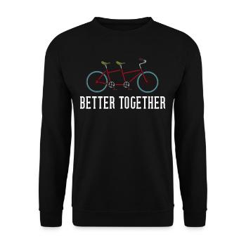 Tandem bicycle cycling two wheel riders - Unisex Sweatshirt - black - Front - Alina (178cm) & Michal (187cm)