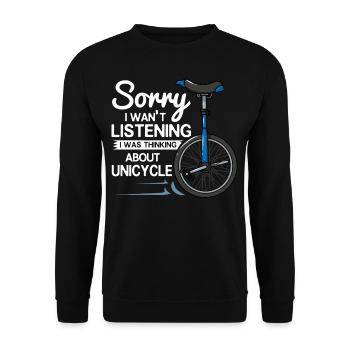 Einrad Fahrrad Radfahren Rad Einradfahrer - Unisex Pullover - Schwarz - Vorne - Alina (178cm) & Michal (187cm)