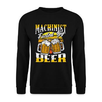 Machinist beer - Unisex Sweatshirt - black - Front - Alina (178cm) & Michal (187cm)