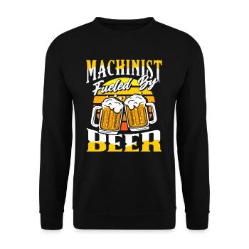 Maschinist Bierliebhaber - Unisex Pullover - Schwarz - Vorne - Alina (178cm) & Michal (187cm)