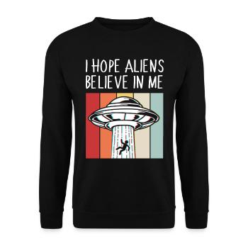 Alien - Unisex Pullover - Schwarz - Vorne - Alina (178cm) & Michal (187cm)