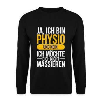 Physio-Therapie I Physio-Therapeut Motiv-Sprüche - Unisex Pullover - Schwarz - Vorne - Alina (178cm) & Michal (187cm)
