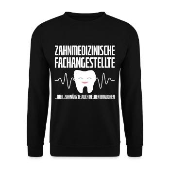 Zahnarzt-Helferin, Zahnarzt-Assistentin - Unisex Pullover - Schwarz - Vorne - Alina (178cm) & Michal (187cm)