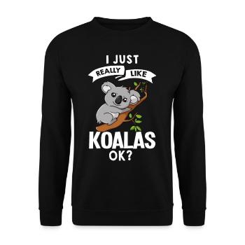 Koala Bear Baby Funny Marsupial Australie - Sweat-shirt Unisexe - noir - Devant - Alina (178cm) & Michal (187cm)