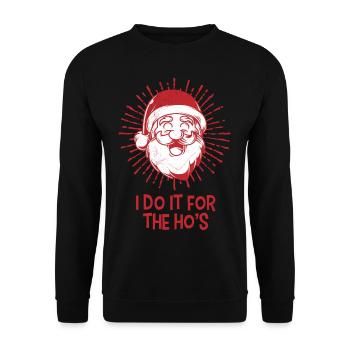 UGLY CHRISTMAS VINTAGE cadeau Santa Claus pour - Sweat-shirt Unisexe - noir - Devant - Alina (178cm) & Michal (187cm)