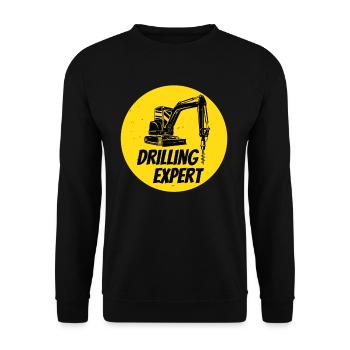 Drilling expert drilling machine construction site construction worker - Unisex Sweatshirt - black - Front - Alina (178cm) & Michal (187cm)