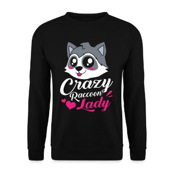 Raccoon mom girlfriend gift mom - Unisex Sweatshirt - black - Front - Alina (178cm) & Michal (187cm)