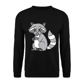 racoon - Unisex Sweatshirt - black - Front - Alina (178cm) & Michal (187cm)
