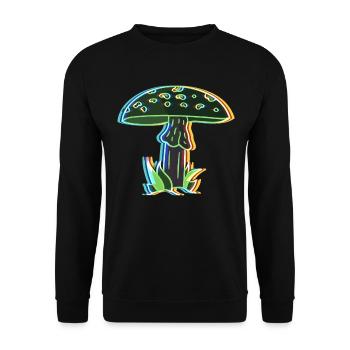 Surreal Magical Mushrooms Goth Punk Amanita - Unisex Sweatshirt - black - Front - Alina (178cm) & Michal (187cm)