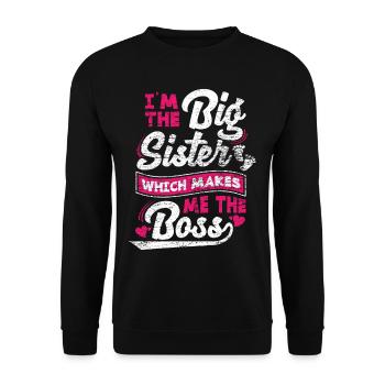 Sœur frère de naissance patron - Sweat-shirt Unisexe - noir - Devant - Alina (178cm) & Michal (187cm)