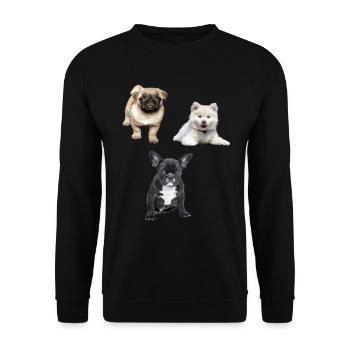 Welpe - Unisex Pullover - Schwarz - Vorne - Alina (178cm) & Michal (187cm)