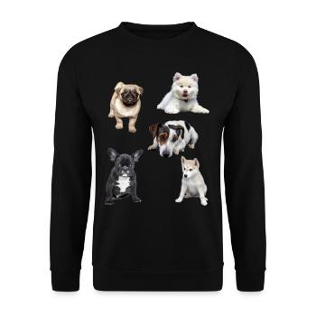 cute puppies - Unisex Sweatshirt - black - Front - Alina (178cm) & Michal (187cm)
