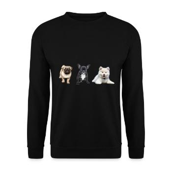 Chiot carlin - Sweat-shirt Unisexe - noir - Devant - Alina (178cm) & Michal (187cm)