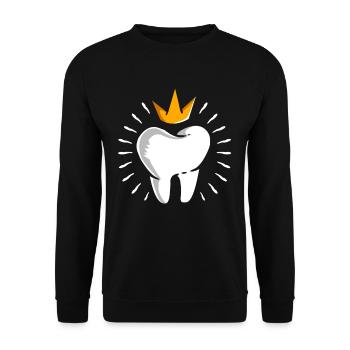 Zahn Krone - Unisex Pullover - Schwarz - Vorne - Alina (178cm) & Michal (187cm)