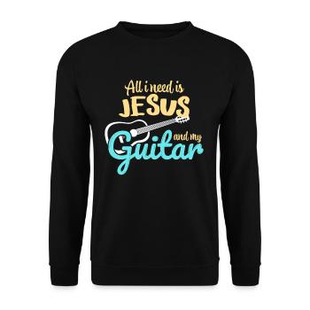 J'ai juste besoin de Jésus et de ma guitare - Sweat-shirt Unisexe - noir - Devant - Alina (178cm) & Michal (187cm)