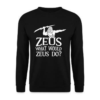 Que ferait Zeus - Sweat-shirt Unisexe - noir - Devant - Alina (178cm) & Michal (187cm)