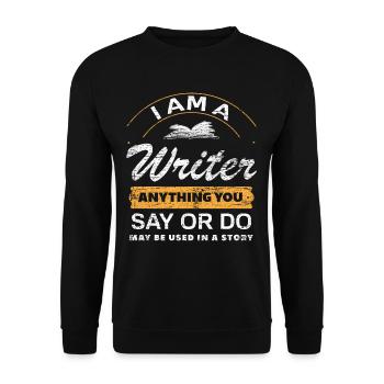 author - Unisex Sweatshirt - black - Front - Alina (178cm) & Michal (187cm)