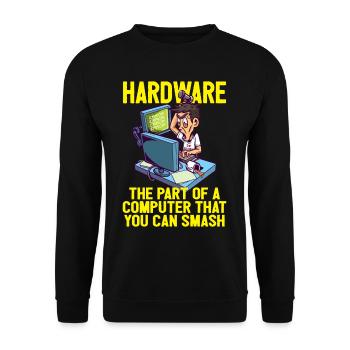 Smash PC Hardware Debugging IT Coder Informatics - Unisex Sweatshirt - black - Front - Alina (178cm) & Michal (187cm)