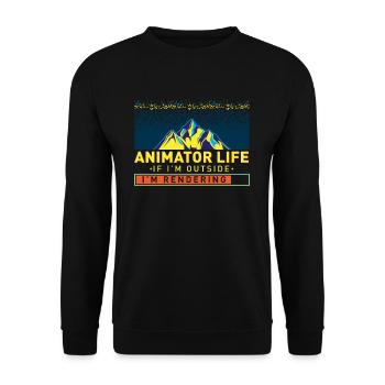 Animator Life Animation Visual Artist Rendering - Unisex Pullover - Schwarz - Vorne - Alina (178cm) & Michal (187cm)