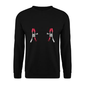 Pinces à tétons BDSM Bondage Roleplaying Fetish Vers - Sweat-shirt Unisexe - noir - Devant - Alina (178cm) & Michal (187cm)