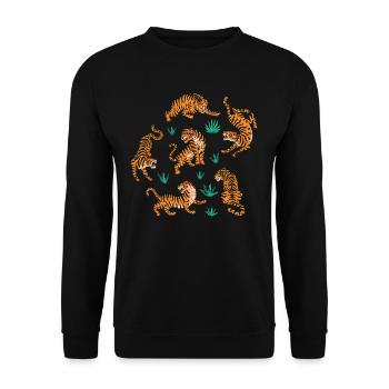 tigre - Sweat-shirt Unisexe - noir - Devant - Alina (178cm) & Michal (187cm)