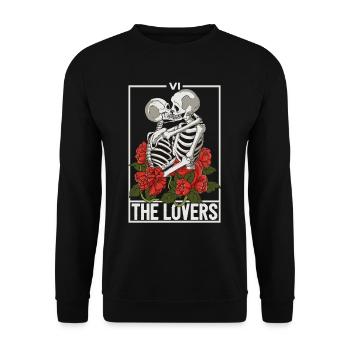 The Lovers Tarot Major Arcana  Card - Unisex Sweatshirt - black - Front - Alina (178cm) & Michal (187cm)