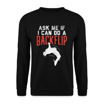 Demandez-moi si je peux faire un backflip freerunning traceurs - Sweat-shirt Unisexe - noir - Devant - Alina (178cm) & Michal (187cm)