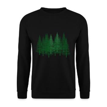 Fir forest tree hiking nature ecology Finland - Unisex Sweatshirt - black - Front - Alina (178cm) & Michal (187cm)