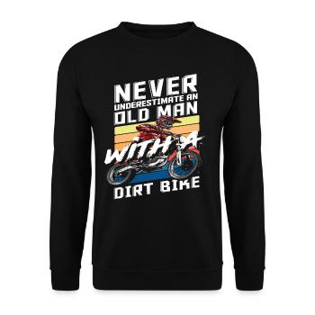 Motocross Old Men Dirt Bike Race Track - Unisex Sweatshirt - black - Front - Alina (178cm) & Michal (187cm)